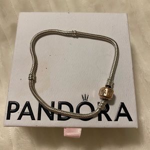 Rose Gold and Silver Pandora Moments Bracelet